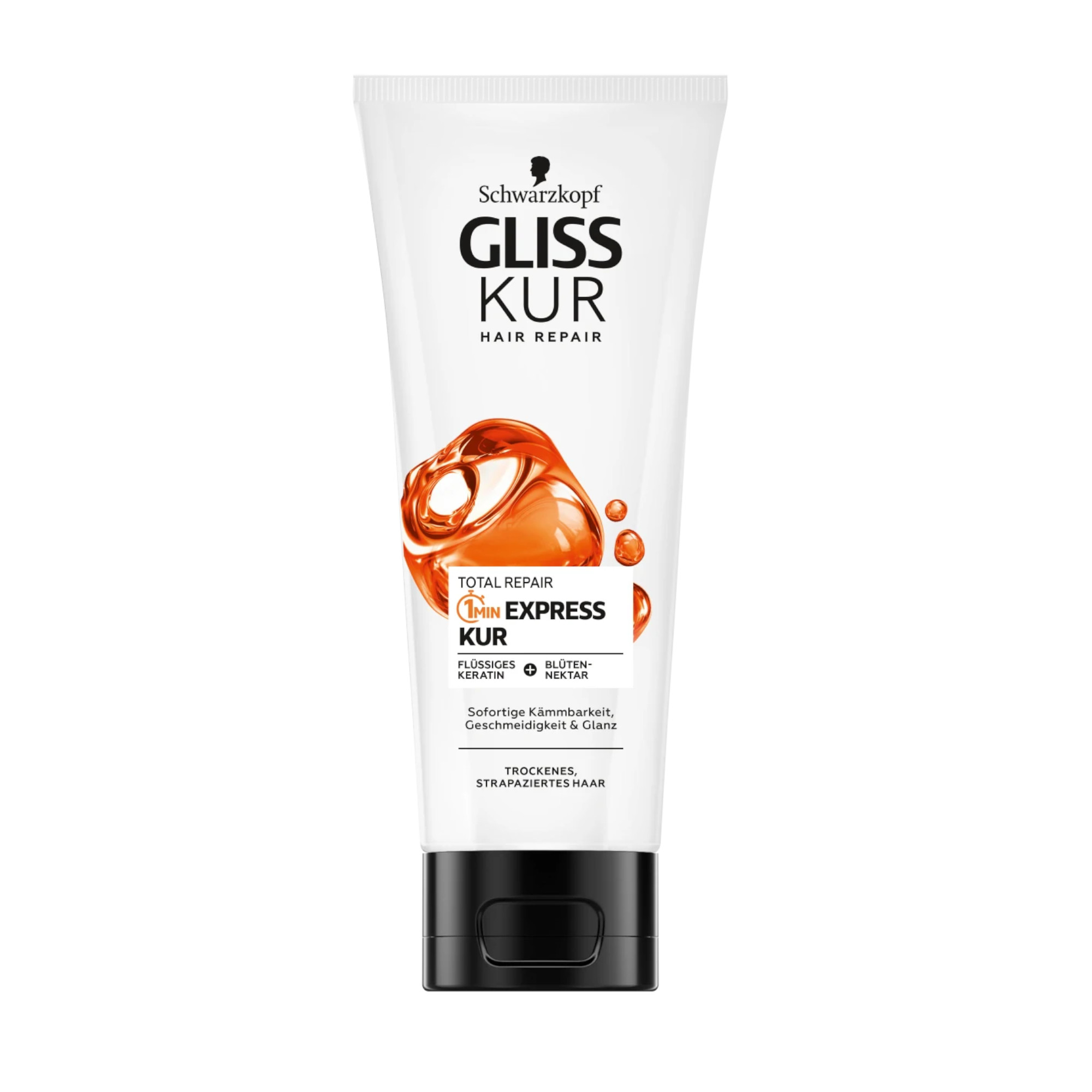 GLISS KUR Conditioner de cheveux, Traitement intensif en 1 minute,Total repair, 200ml