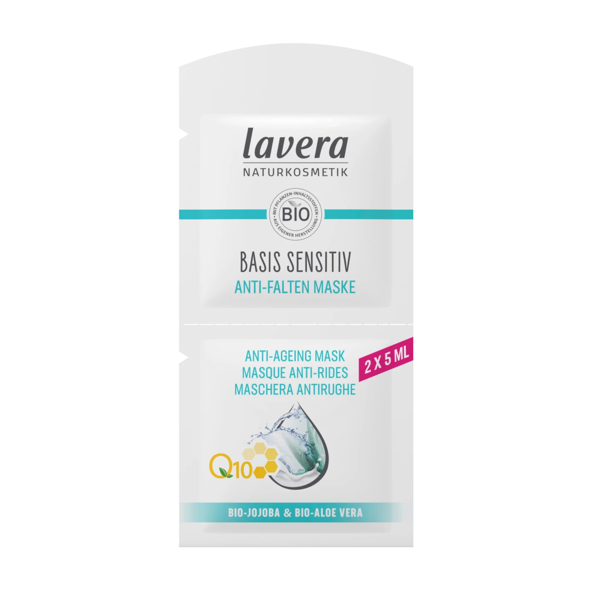 LAVERA Masque visage anti-rides Basis Sensitiv (2x5 ml), 10 ml
