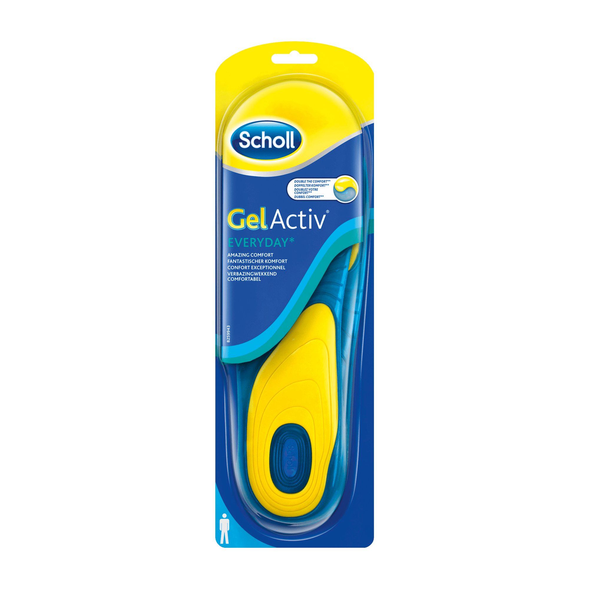 SCHOLL Semelles GelActiv Everyday pour hommes, 1 paar