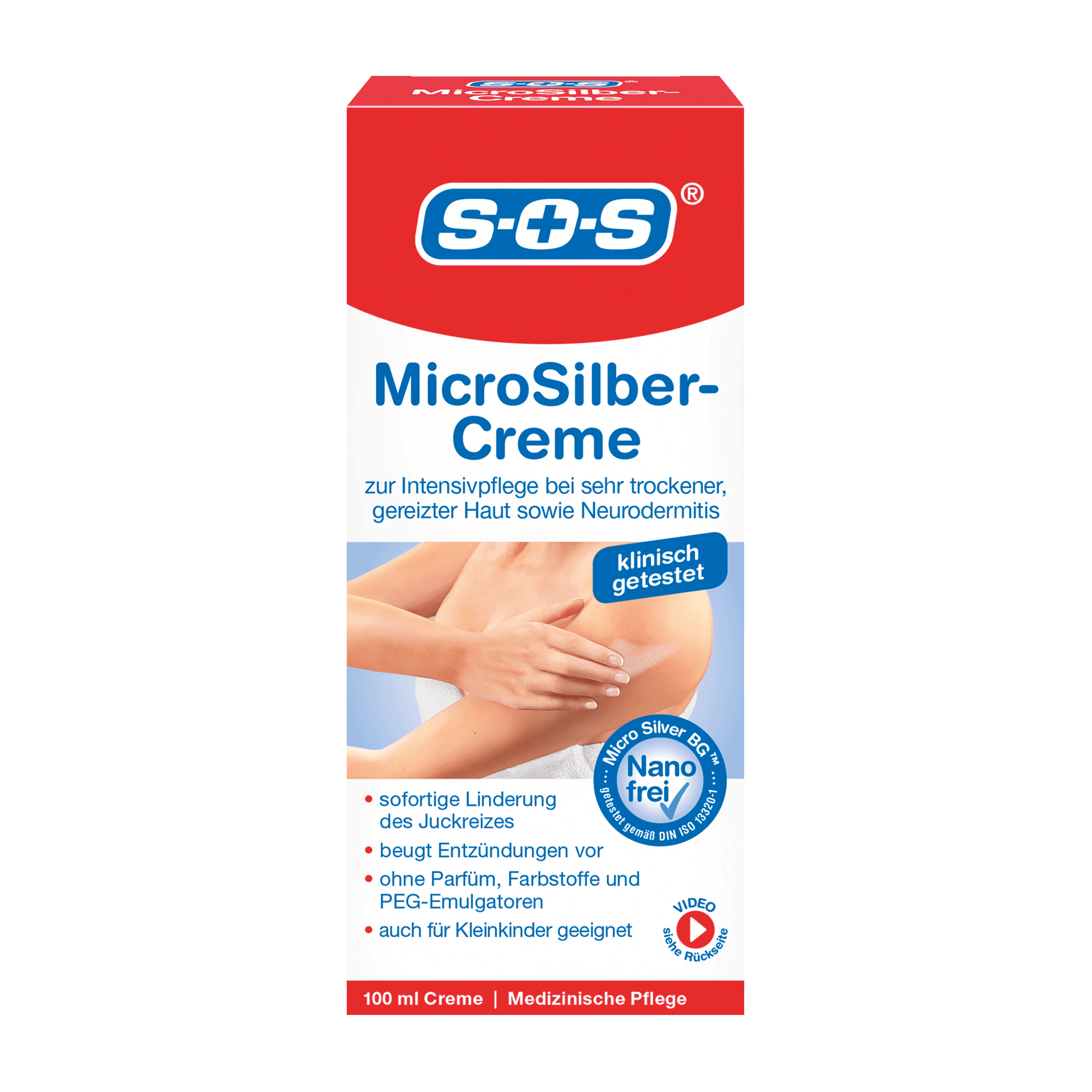 SOS Crème de soin MicroSilver, 100 ml